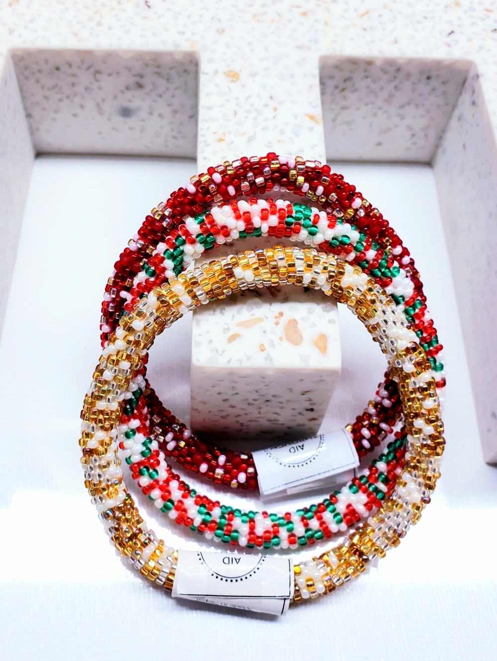 CHRISTMAS -Original Roll-On Christmas Bracelets, Set of 3 bracelets, 7" round,#3